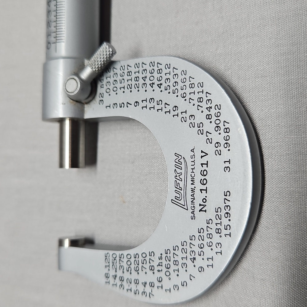Lufkin No. 1661V 64ths Micrometer Machinist Tool - Picture 2 of 11